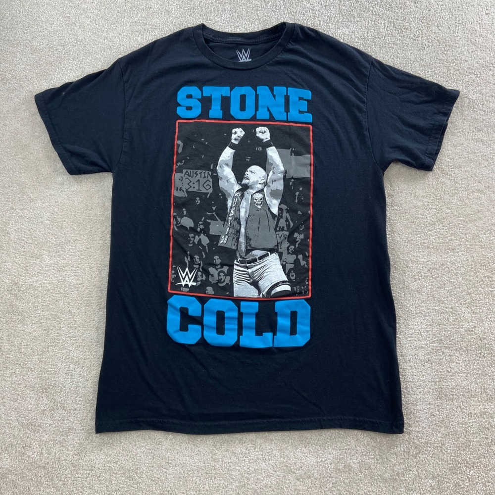 WWE Stone Cold Steve Austin Mens Size Medium Black Graphic T-Shirt Austin 3:16